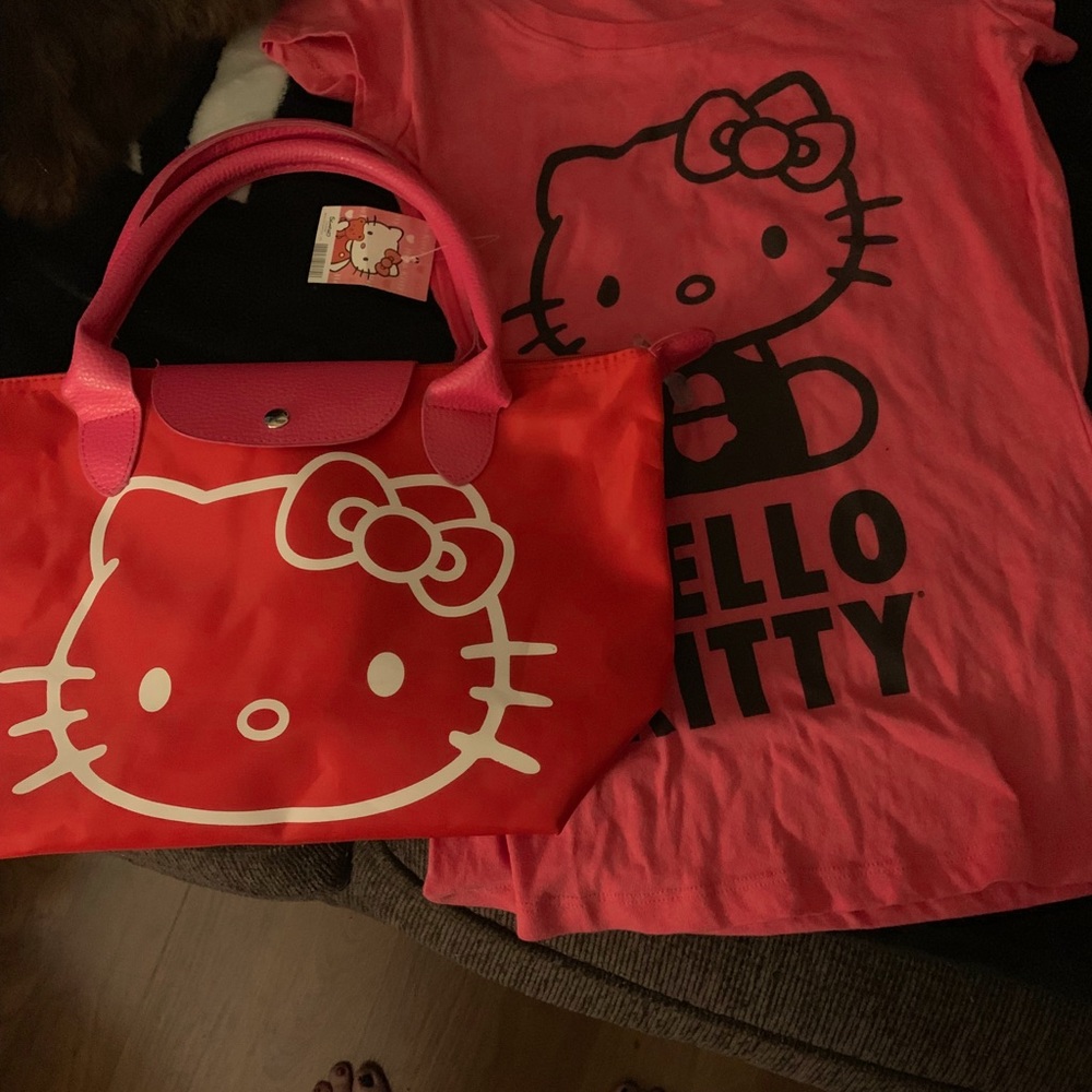 Swimmer Sport Hello Kitty Bag w tee Hot Pink Set
